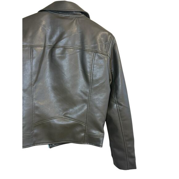 BLANKNYC Women’s Sz M Faux Leather Moto Jacket in Secret Meadow Green - Picture 7 of 11
